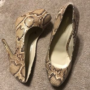 Snakeskin print heels